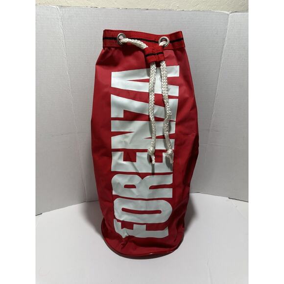 Vintage 1980s Large FORENZA Duffle Travel Camping Bag Sports RETRO Red 25” Tall - Picture 1 of 10